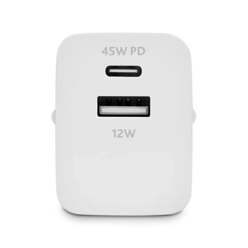 Сетевое зарядное устройство Ttec SmartCharger 45W PD Duo Travel Charger USB-C+USB-A, White Сетевое зарядное устройство Ttec SmartCharger 45W PD Duo Travel Charger USB-C+USB-A, White