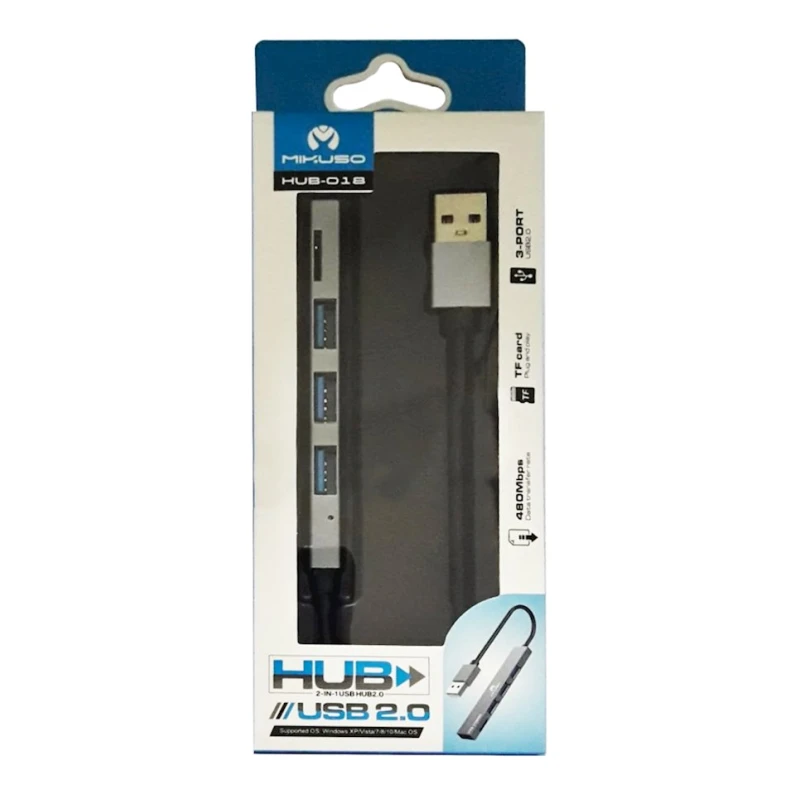 USB хаб Mikuso Hub-018 2 in 1 4 port, Black USB хаб Mikuso Hub-018 2 in 1 4 port, Black