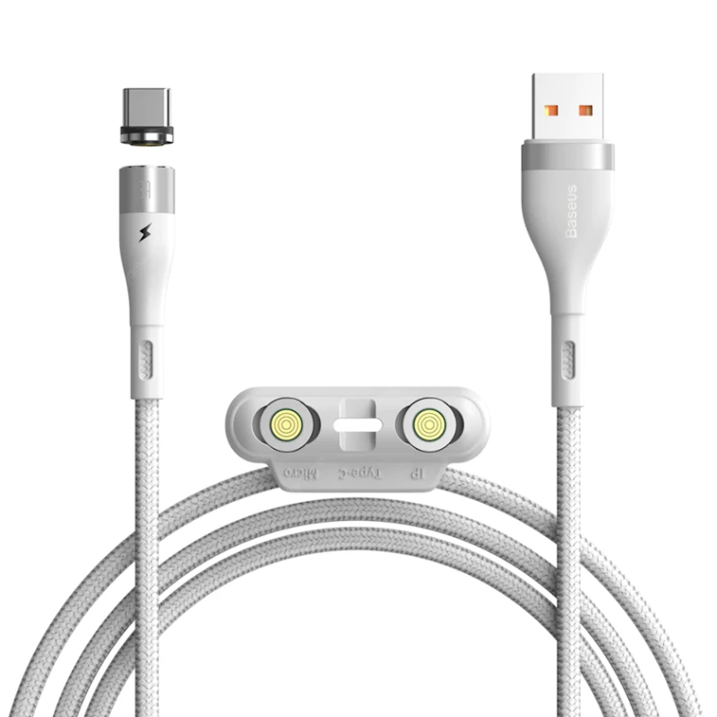 Кабель USB Baseus Zinc Magnetic Safe Fast Charging Data Cable USB to Lightning 2.4 A 1 м