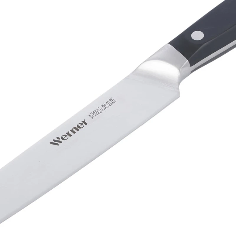 Bıçaq dəsti Werner Infinity 51948, polad/plastik, altlıq ilə, 6 əd