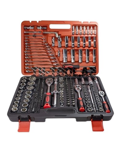 Alətlər dəsti Forcekraft FK-38841, 216 hissə, 1/4'',3/8'',1/2'', ( 6 künc), (4-32mm)