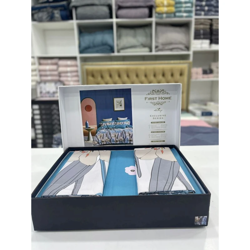 Комплект постельного белья First Home SHA-00001292, пододеяльник 160х220 см, наволочки 50x70 см, двуспальный, сатин