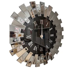 Divar saatı Piyano Saat, gümüşü/qara, 80x80 sm