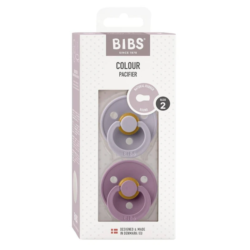 Набор пустышек BIBS Colour Symmetrical Fossil Grey/Mauve, 6-18 мес, 2 шт Набор пустышек BIBS Colour Symmetrical Fossil Grey/Mauve, 6-18 мес, 2 шт