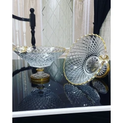 Фруктовница Gallery Home GLR-051, прозрачная/золотистая, 29 см, 1 шт