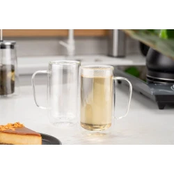 Набор чашек Ardesto AR2640WH с двойными стенками, 2 шт, 400 мл, боросиликатное стекло, прозрачный