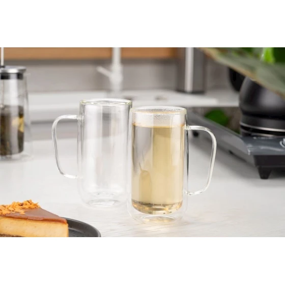 Набор чашек Ardesto AR2640WH с двойными стенками, 2 шт, 400 мл, боросиликатное стекло, прозрачный Набор чашек Ardesto AR2640WH с двойными стенками, 2 шт, 400 мл, боросиликатное стекло, прозрачный