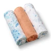 Набор пеленок Babyono Muslin 348/09, хлопок, оранжевый/белый, 0–6 мес, унисекс, 70x70 см, 3 шт