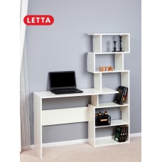 Kompüter masası Letta LDSP, ağ, 75х40х131 sm