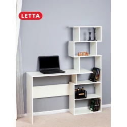 Компьютерный стол Letta ЛДСП, белый, 75х40х131 см