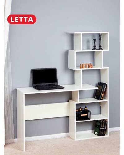 Kompüter masası Letta LDSP, ağ, 75х40х131 sm