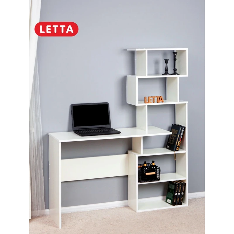 Компьютерный стол Letta ЛДСП, белый, 75х40х131 см Компьютерный стол Letta ЛДСП, белый, 75х40х131 см