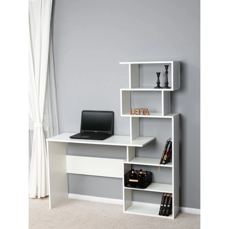 Компьютерный стол Letta ЛДСП, белый, 75х40х131 см Компьютерный стол Letta ЛДСП, белый, 75х40х131 см