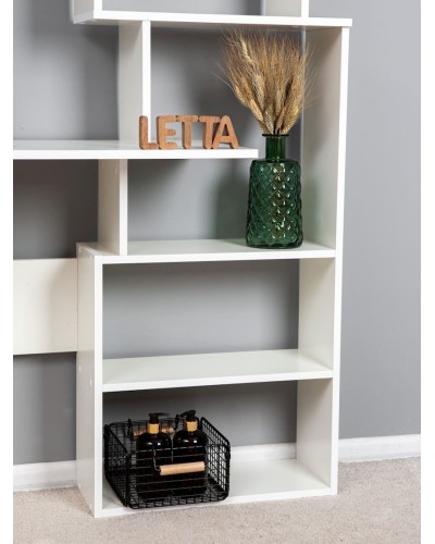 Kompüter masası Letta LDSP, ağ, 75х40х131 sm