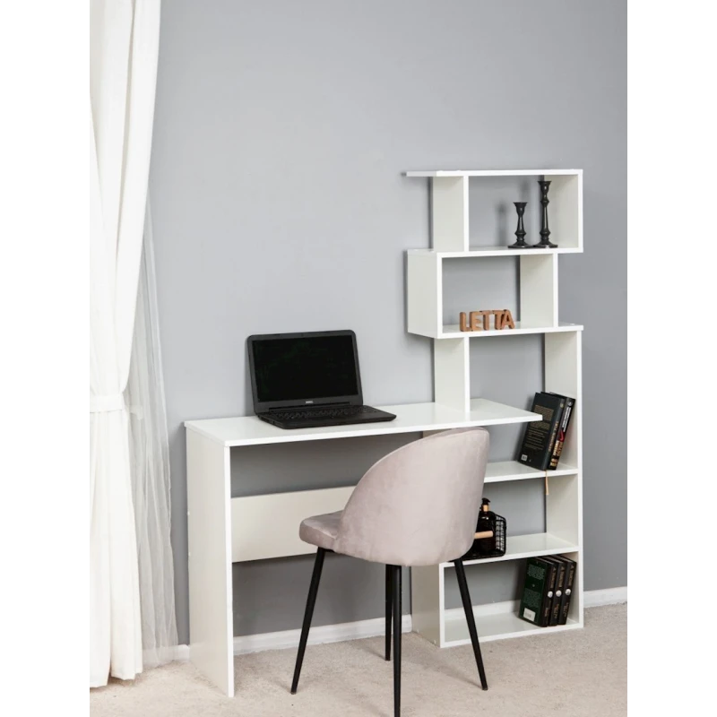 Компьютерный стол Letta ЛДСП, белый, 75х40х131 см Компьютерный стол Letta ЛДСП, белый, 75х40х131 см