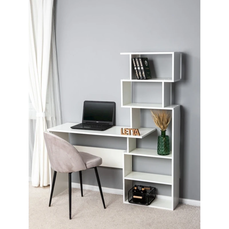 Компьютерный стол Letta ЛДСП, белый, 75х40х131 см Компьютерный стол Letta ЛДСП, белый, 75х40х131 см