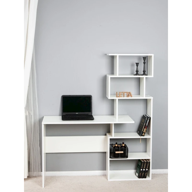 Компьютерный стол Letta ЛДСП, белый, 75х40х131 см Компьютерный стол Letta ЛДСП, белый, 75х40х131 см