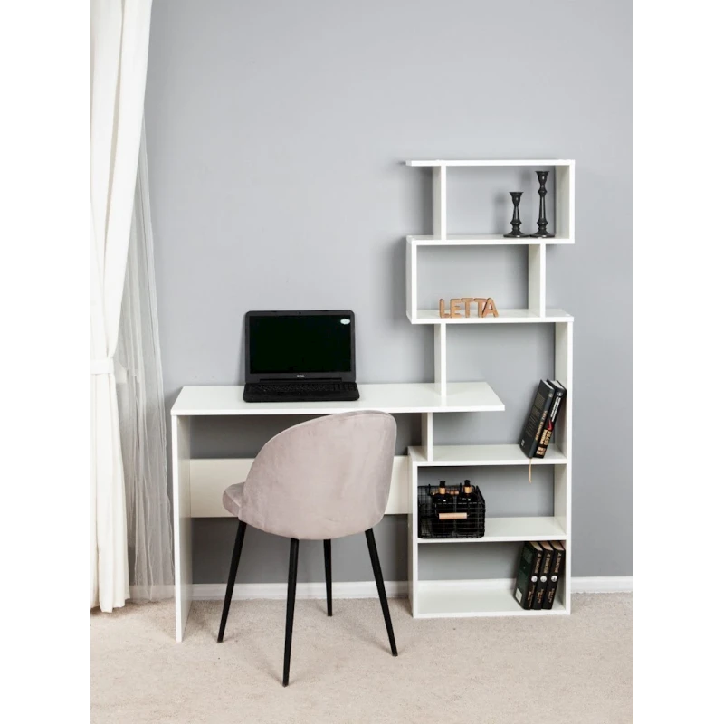 Компьютерный стол Letta ЛДСП, белый, 75х40х131 см Компьютерный стол Letta ЛДСП, белый, 75х40х131 см