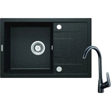 Mətbəx çanağı Deante Corio ZRCB2113, qranit, qara, 44x67 sm