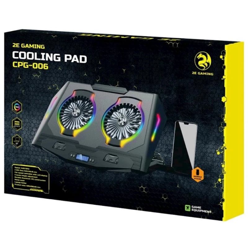 Подставка для ноутбука с охлаждением 2E Gaming 2E-CPG-006 Black Подставка для ноутбука с охлаждением 2E Gaming 2E-CPG-006 Black