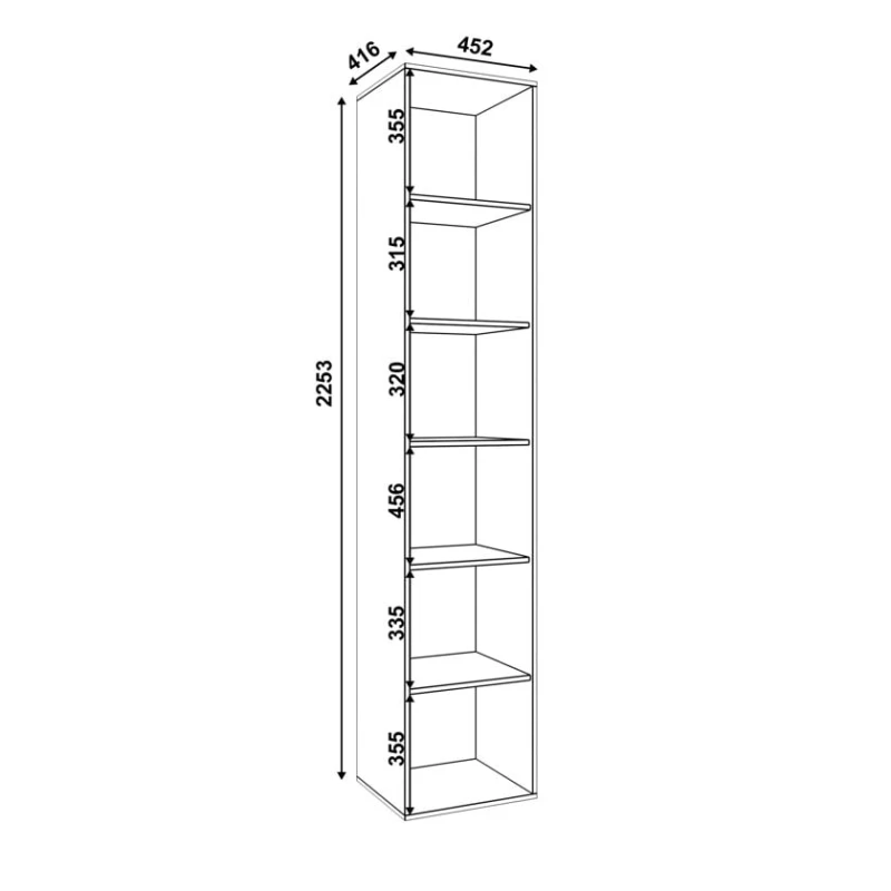 Шкаф Art Mebel 1, 210x50x45 см, ламинат, белый Шкаф Art Mebel 1, 210x50x45 см, ламинат, белый