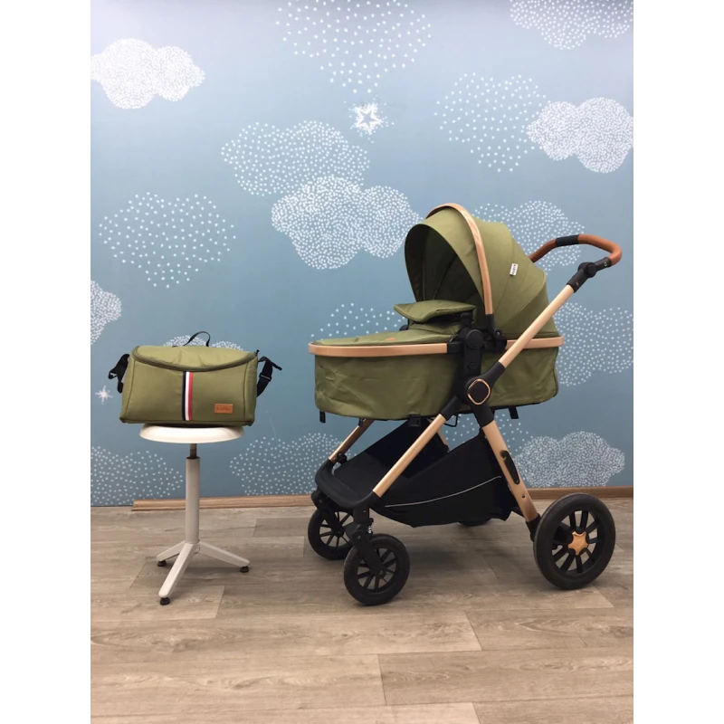 Детская коляска Kidilo H2D-XAKİ, зеленая