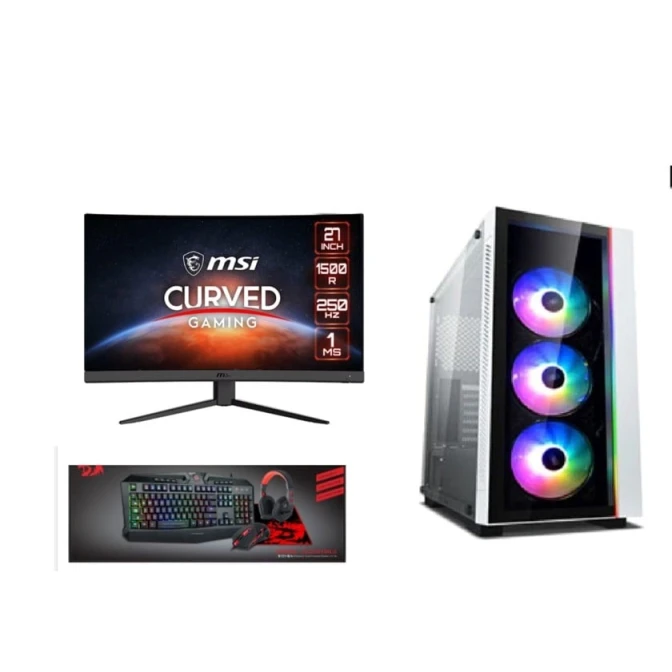 Masaüstü kompüter EM-GS-27I39100-RX580 (Intel Core i3-9100, 16GB DDR4 RAM, 480GB SSD, 500GB HDD, Radeon RX 580 8GB, 27