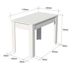 Обеденный стол Marina 3563_M25StolmaxiStulWh, ЛДСП, 75x60x110 см, белый Обеденный стол Marina 3563_M25StolmaxiStulWh, ЛДСП, 75x60x110 см, белый