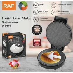 RAF R.2226 Электрическая вафельница 1000 Вт с антипригарным покрытием и формой для мороженого RAF R.2226-RA