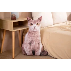 Pişik formalı yumşaq oyuncaq-yastıq 1203, 50х30х40 sm, çəhrayı