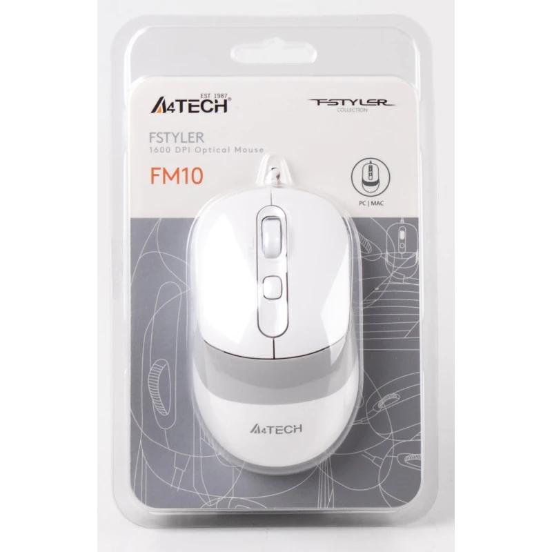 Мышь A4Tech FM10 USB White