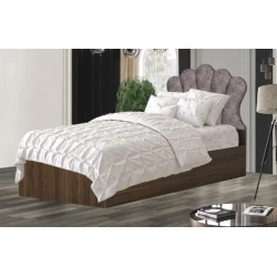 Односпальная кровать Zambaq, 200x90x110 см, ламинат, коричневая