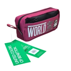 Пенал United Colours of Benetton Over-Q_Pencilcase_1, нейлон, розовый, 20x9 см Пенал United Colours of Benetton Over-Q_Pencilcase_1, нейлон, розовый, 20x9 см