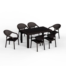 Bağ üçün mebel dəsti Florya Garden Antrasit, masa ölçüsü 90x150 sm, stul ölçüsü 45x58x56x84 sm - Florya Garden 020