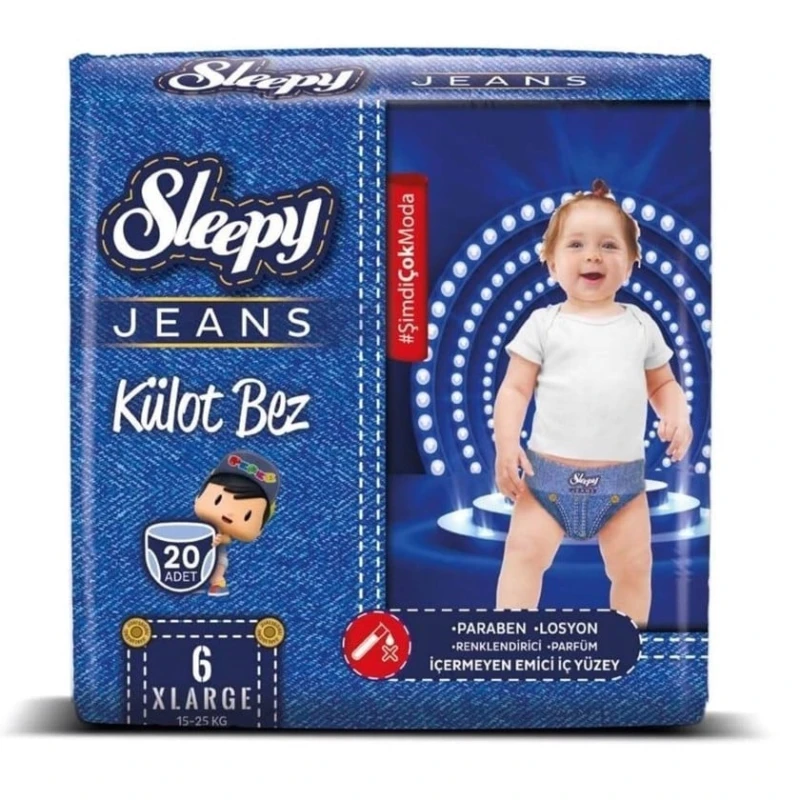 Трусики-подгузники Sleepy Jeans 6 XL, 15-25 кг, 20 шт