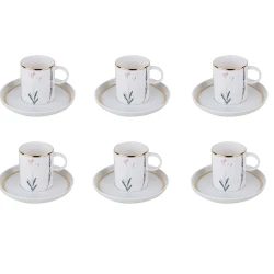 Набор кофейный Porland Botanical 04ALM005547, 85 мл, 12 предметов, белый