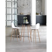 Bar taburesi JYSK Jonstrup, 2 ədəd, 43x106x44 sm, metal/faner/süni dəri, ağ/qəhvəyi