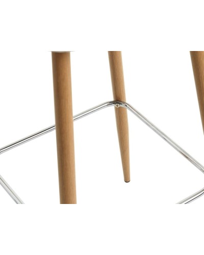 Bar taburesi JYSK Jonstrup, 2 ədəd, 43x106x44 sm, metal/faner/süni dəri, ağ/qəhvəyi
