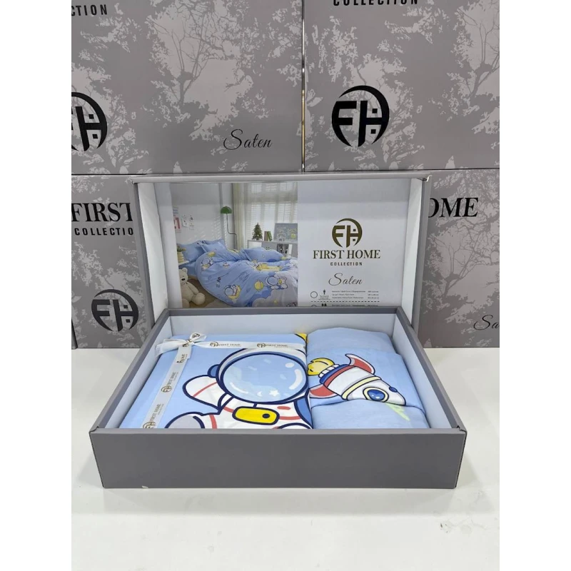 Комплект детского постельного белья First Home SHA-00002576, хлопок, полутораспальный, простыня 160х240 см, пододеяльник 160х220 см, наволочка 50х70 см, 1 шт, разноцветный Комплект детского постельного белья First Home SHA-00002576, хлопок, полутораспальный, простыня 160х240 см, пододеяльник 160х220 см, наволочка 50х70 см, 1 шт, разноцветный