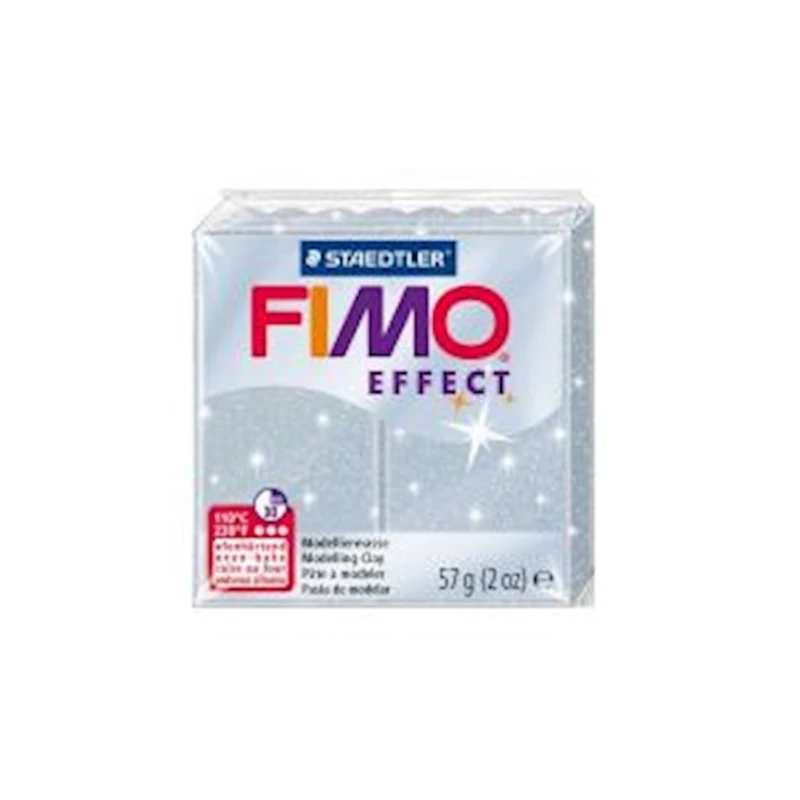 Глина Fimo Effect полимерная, 57г, серебро глиттер