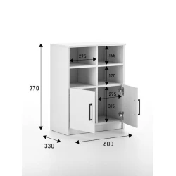 Тумба 60x33x77 см, ЛДСП, Белый Тумба 60x33x77 см, ЛДСП, Белый