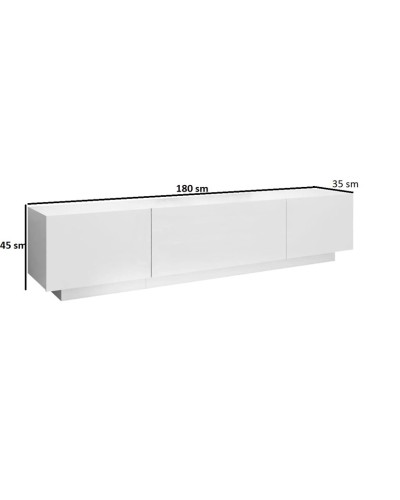 TV üçün tumba Ev Plus Moonair, LDSP, ağ, 180x35x45 sm