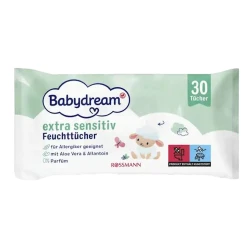 Детские влажные салфетки Rossmann Babydream Extra Sensitive для чувствительной кожи 30 шт
