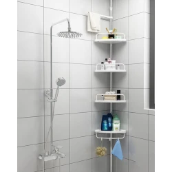 Полки для ванной комнаты, угловые, 260 см, белый