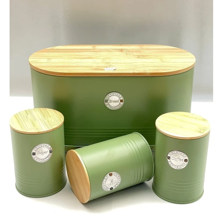 Metal Çörək və Ərzaq Saxlama Qabı Seti Bambuk Qapaqlı 4 Parça maxi-sweet-18197312 Metal Çörək və Ərzaq Saxlama Qabı Seti Bambuk Qapaqlı 4 Parça maxi-sweet-18197312