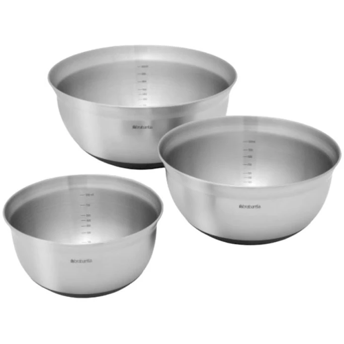 Набор мисок Brabantia , 3 шт, 1 л, 1.6 л, 3 л, сталь, серебристый