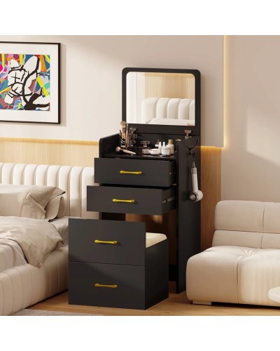 Makiyaj masası Art Mebel 62, laminat, antrasit, 90x50x40 sm
