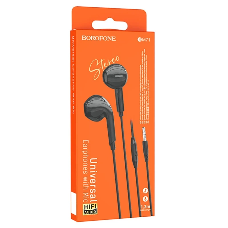 Проводные наушники Borofone BM71 Light Black