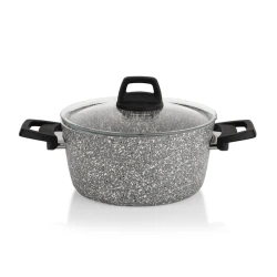 Набор кастрюль Schafer Dark Storm, гранит, с крышкой, 12 предметов, серый