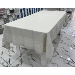 Скатерть MiraNova FS-686, прямоугольная, тефлоновая, серая, 160x350 см